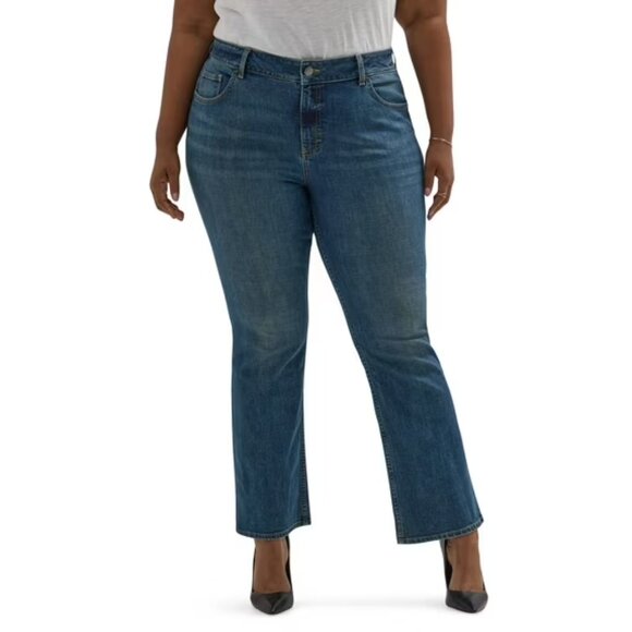 Lee Women's Plus Bootcut Jean, Size 18W(Long), Mid-Rise, Regular Fit, Blue - Picture 1 of 6